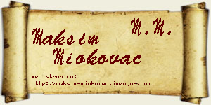 Maksim Miokovac vizit kartica